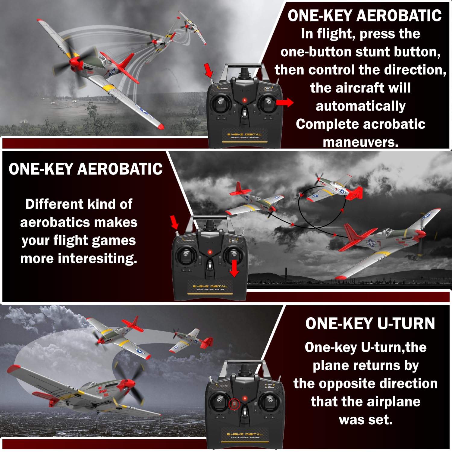 Avión de Control Remoto LEAMBE, Avión RC con 3 Modos para - Imagen 4