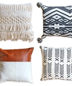 RooStrong Fundas de Almohada Boho de Algodón Indio y Cuero