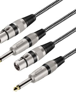 Cables XLR Hembra a 1/4 Pulgada TS 10 FT/2Pack, Trenzado de