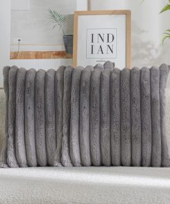 DEELAND Pack de 2, Fundas de Almohada -Gris Oscuro