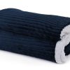 Manta Sherpa de Franela a Rayas Mintra Home (Azul Marino,