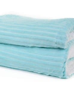 Manta de Tiro de Franela a Rayas Sherpa Mintra Home (Azul