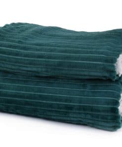 Manta de Franela a Rayas Sherpa Mintra Home (Verde