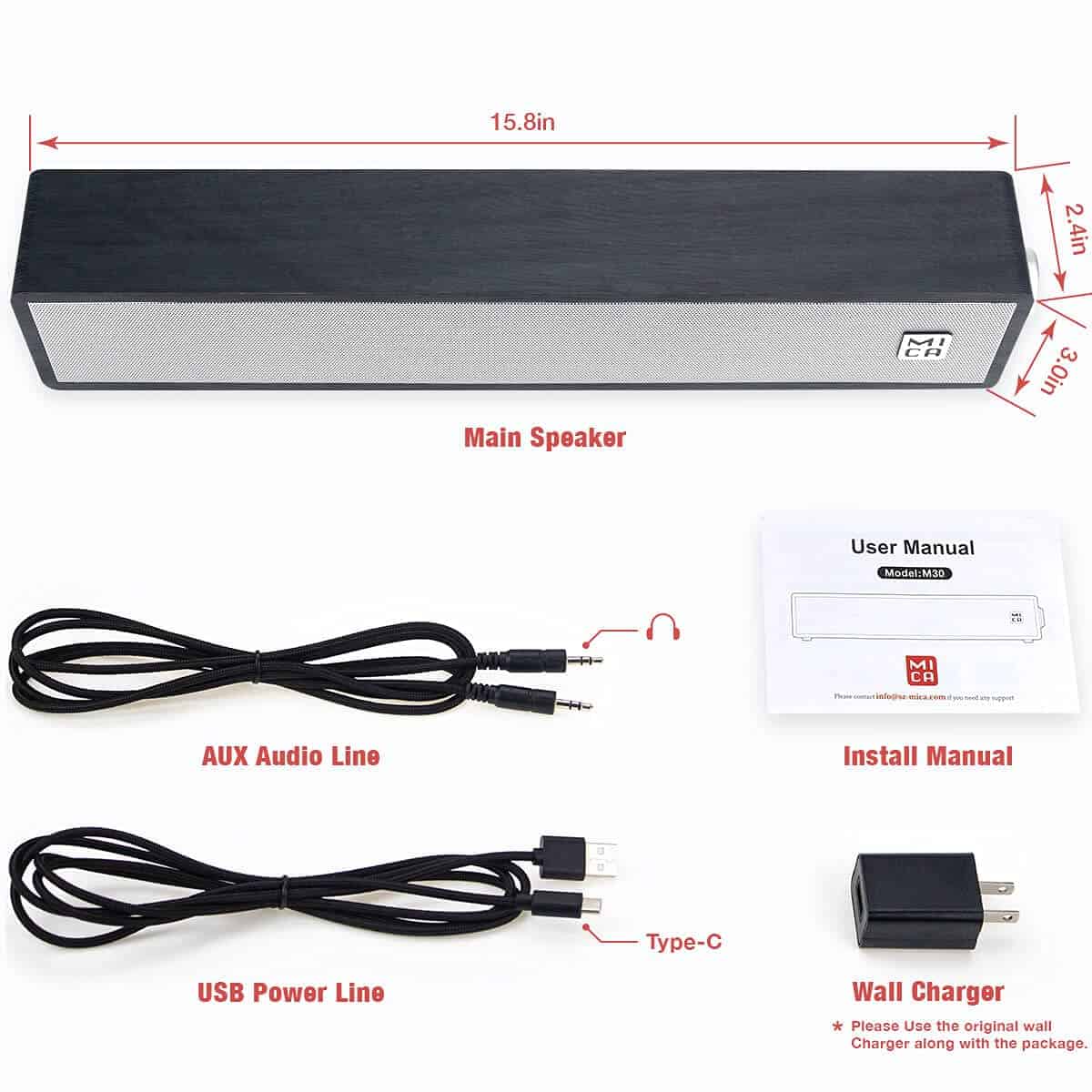 Altavoces de Ordenador MICA, Barra de Sonido Inalámbrica - Imagen 7