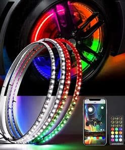 AddSafety Luces de Anillo de Rueda RGBW Color Blanco Puro