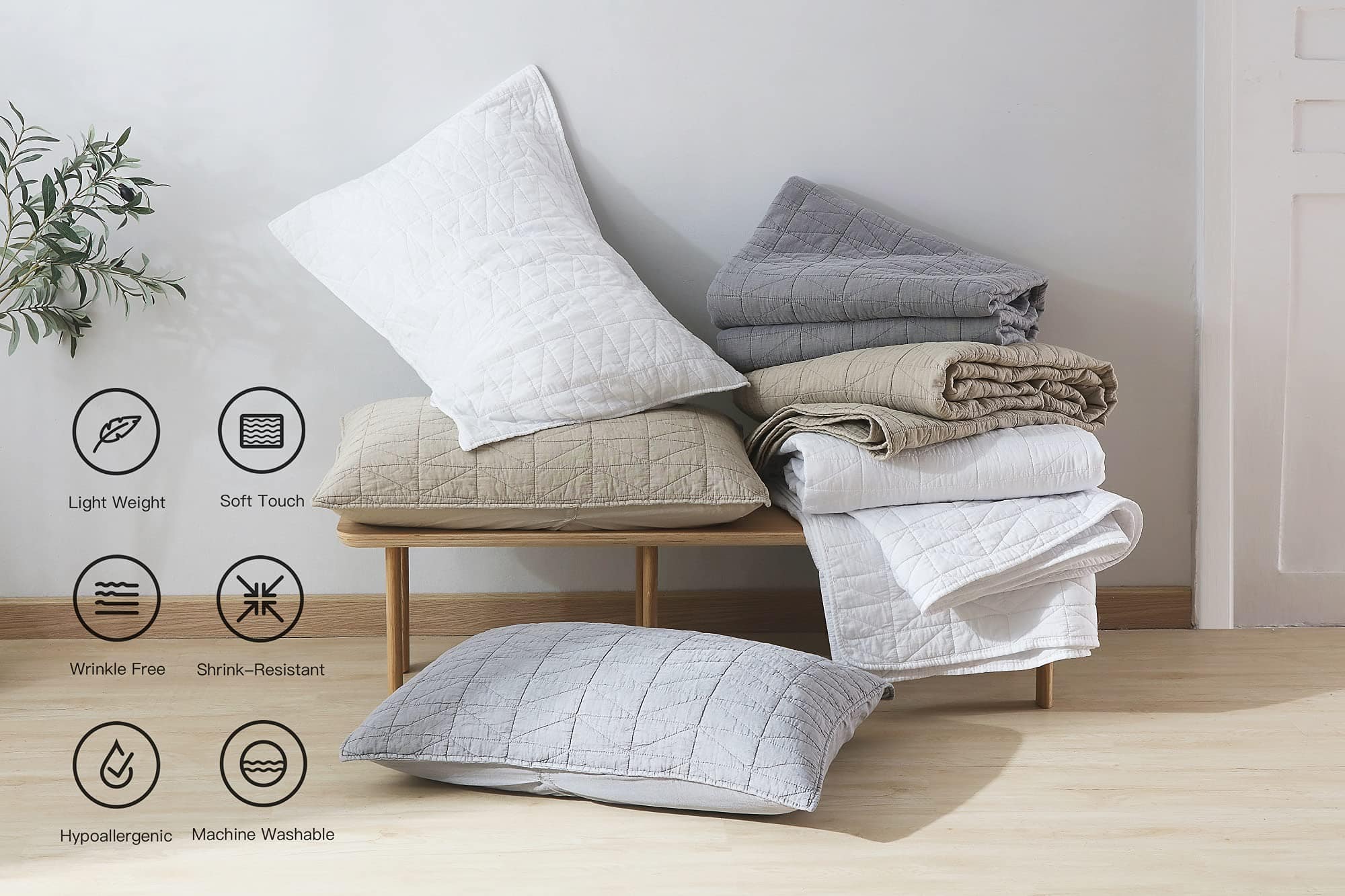 Juego de Colcha HORIMOTE HOME King Size, Beige Rustico - Imagen 4