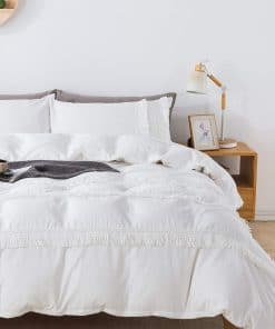 Juego de Ropa de Cama con Borlas Vintage Blancas Softta