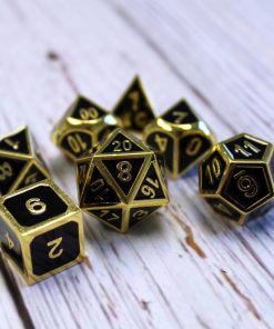 Conjunto de dados Imperial negro y dorado con caja de