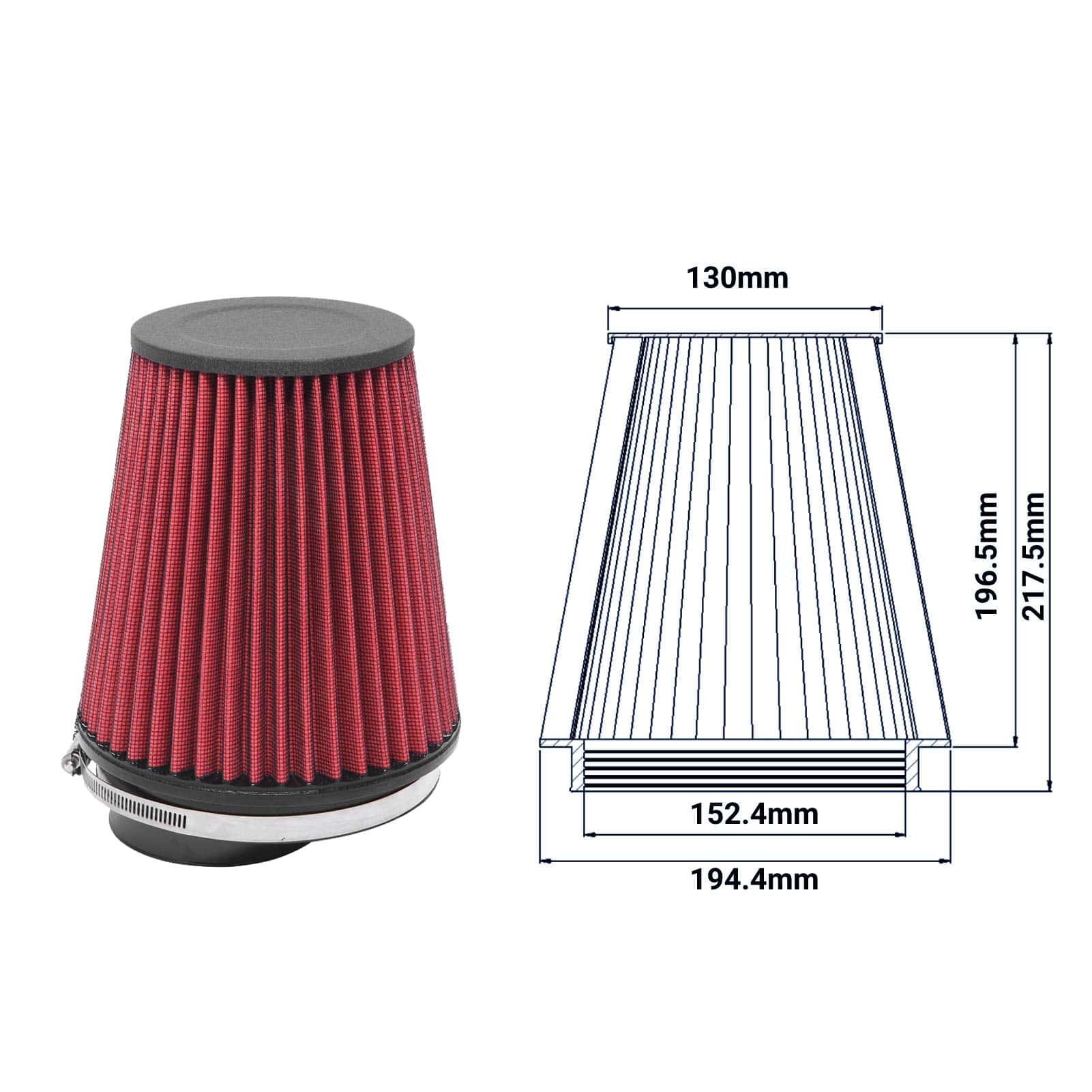 Kit de Filtro de Admisión de Aire Frío de -Negro y Rojo - Imagen 5