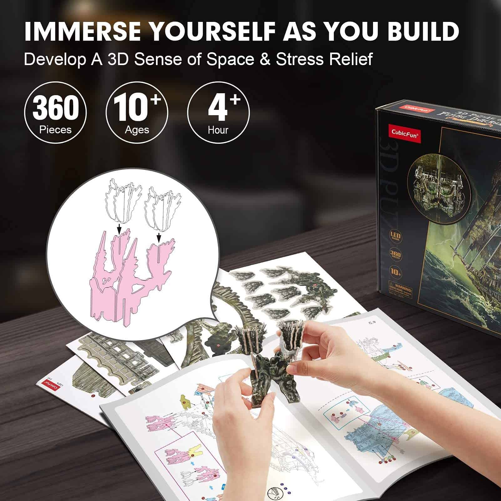Rompecabezas 3D CubicFun para Adultos Barco Pirata - Imagen 8