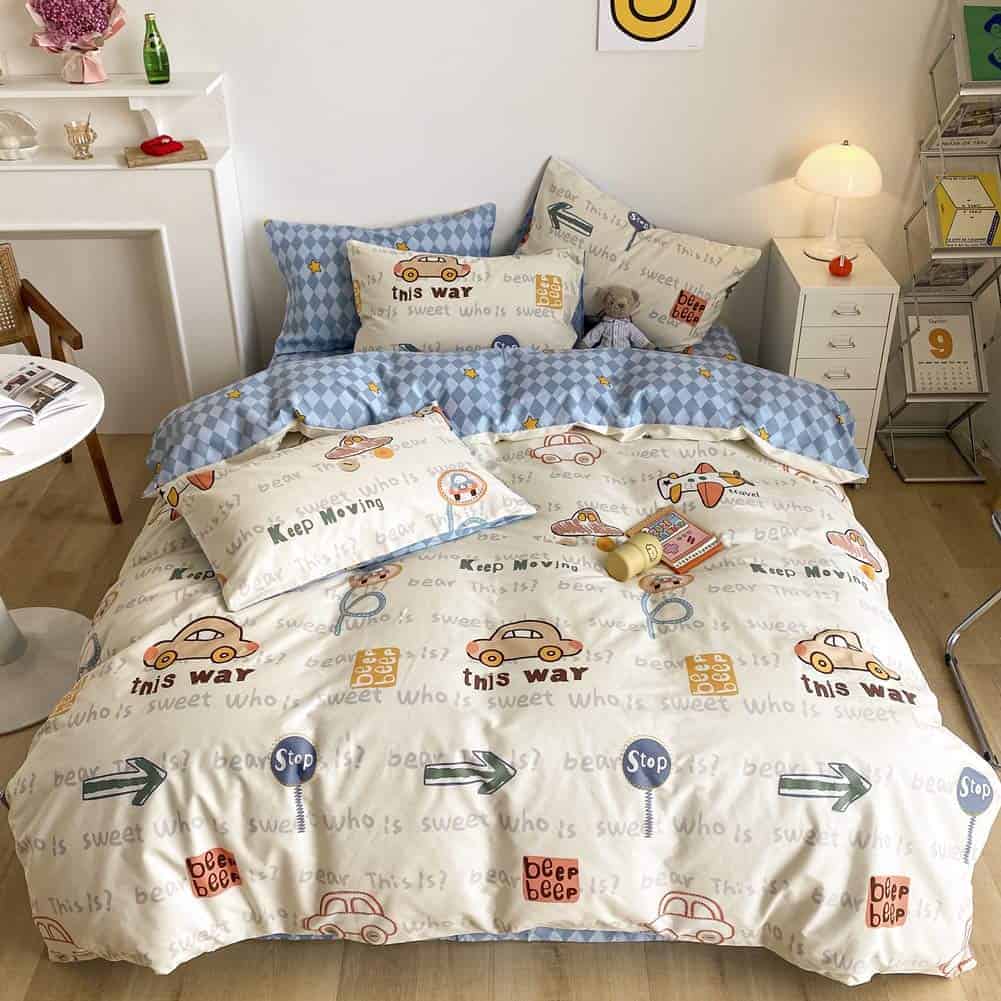 BlueBlue Juego de Funda Nórdica Twin 100% Algodón para - Imagen 8