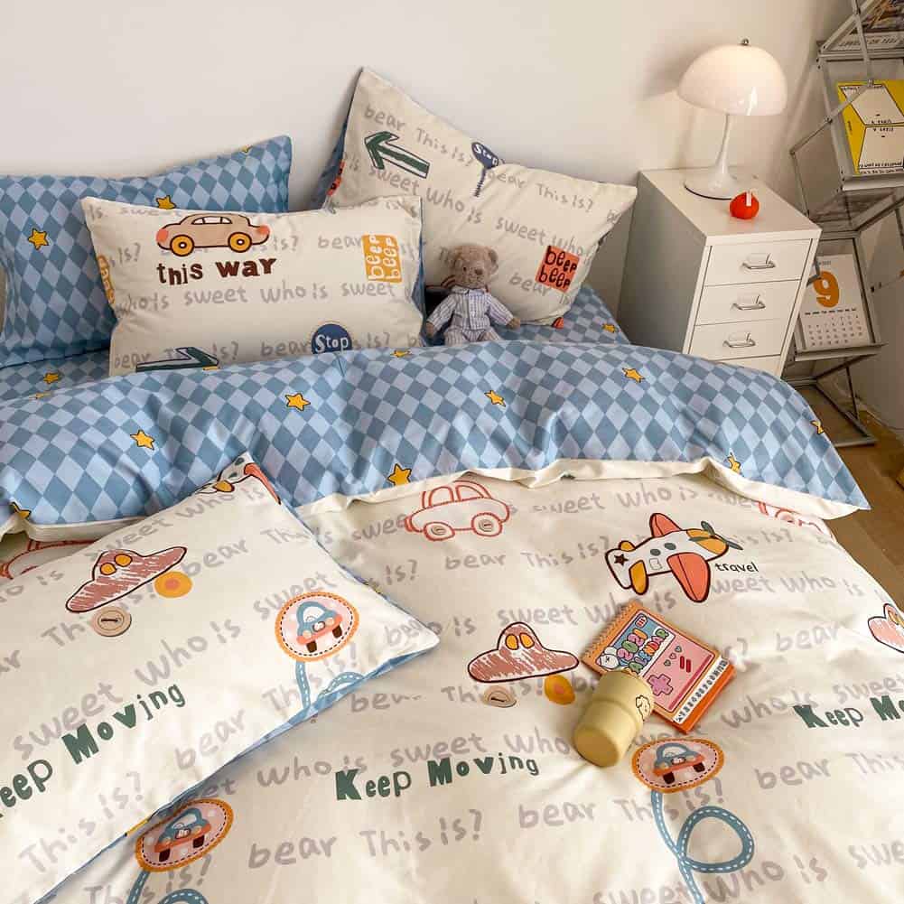 BlueBlue Juego de Funda Nórdica Twin 100% Algodón para - Imagen 5