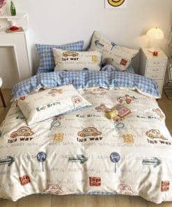 BlueBlue Cars - Juego de Funda Nórdica Queen 100% Algodón