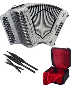 Acordeón Alacrán NAL3412 DLX: 34 Botones, -Blanco Perla
