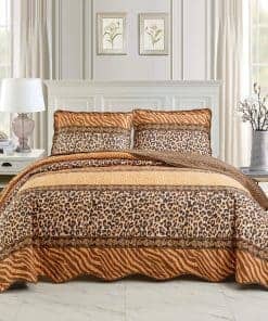 Set de Colcha de 3 Piezas con Estampado Animal Fino,