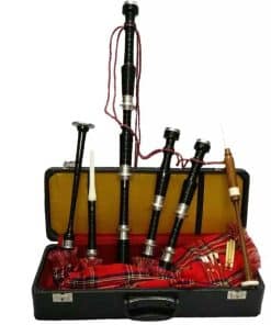 Gaita escocesa Highland acabado negro Royal Stewart Tartán