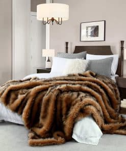 Manta de Piel Sintética de Lujo Tamaño Queen, Piel Larga