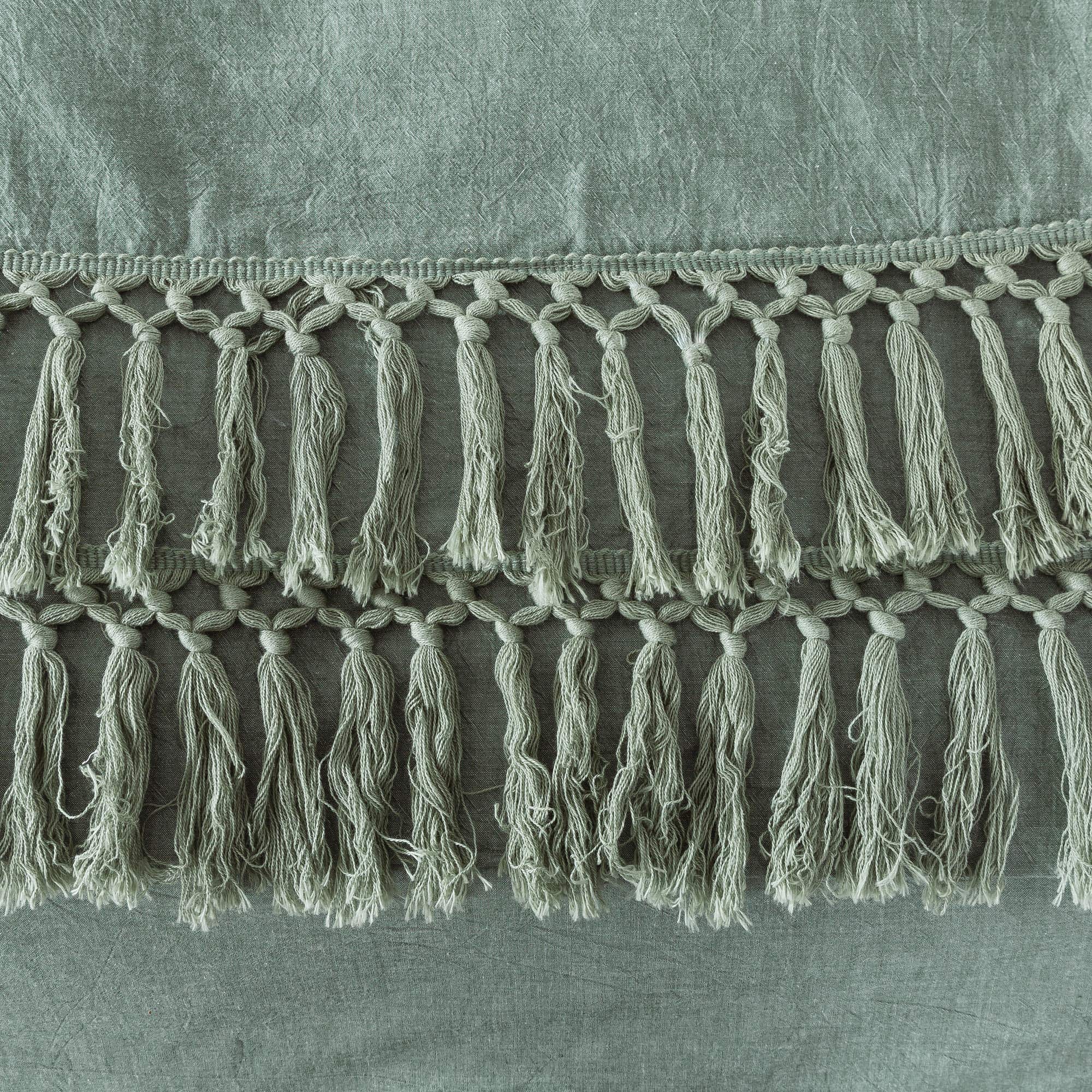 Juego de Ropa de Cama con Borlas de Algodón Lavado Vintage - Imagen 6