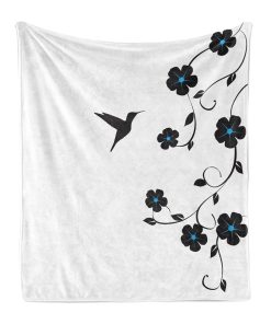 Manta de Lana Lunarable Hummingbirds, Arte Floral con