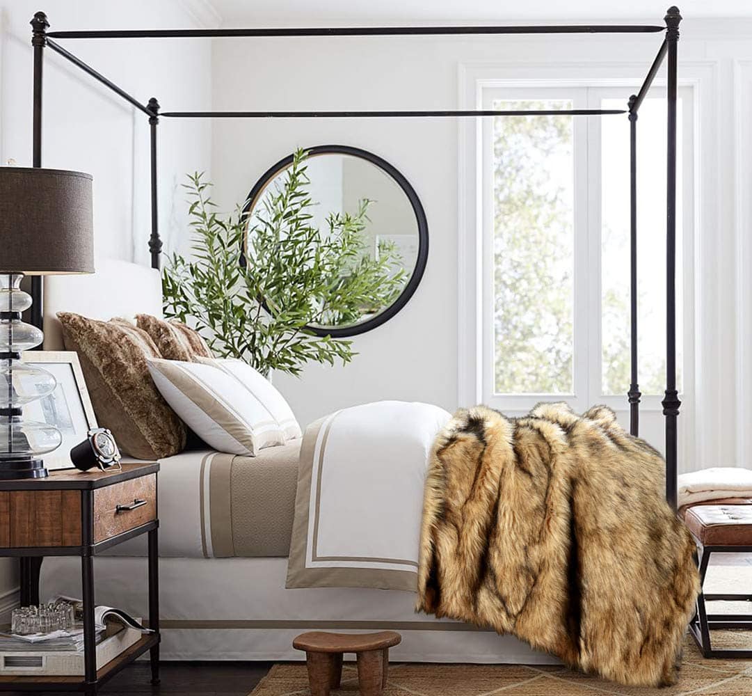 Manta de Peluche de Lujo Tamaño King, Piel Sintética Rizada - Imagen 7