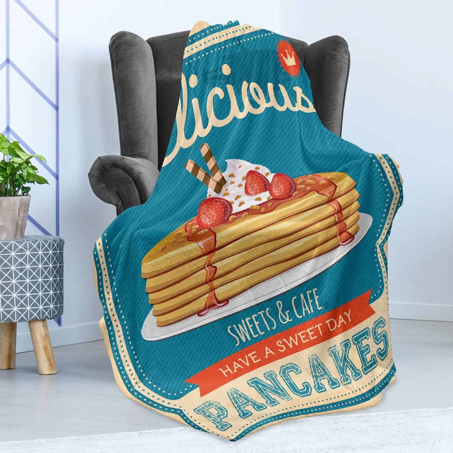 Manta de Lana Lunarable Vintage, Deliciosos Hot Cakes y - Imagen 4