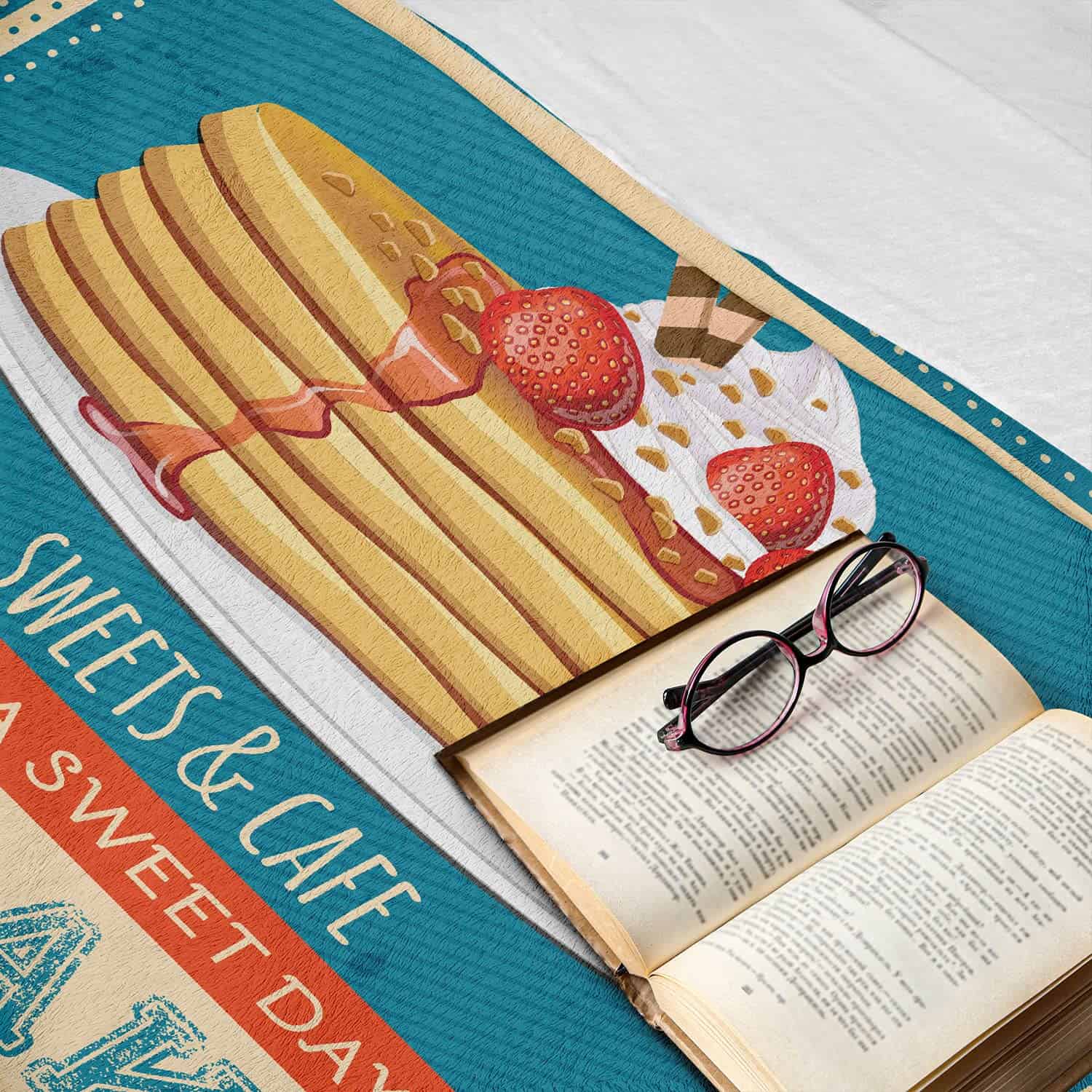 Manta de Lana Lunarable Vintage, Deliciosos Hot Cakes y - Imagen 6