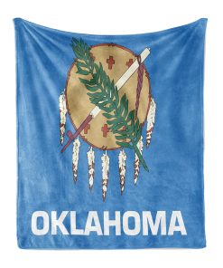 Manta de sofá Lunarable American, Bandera de Oklahoma con