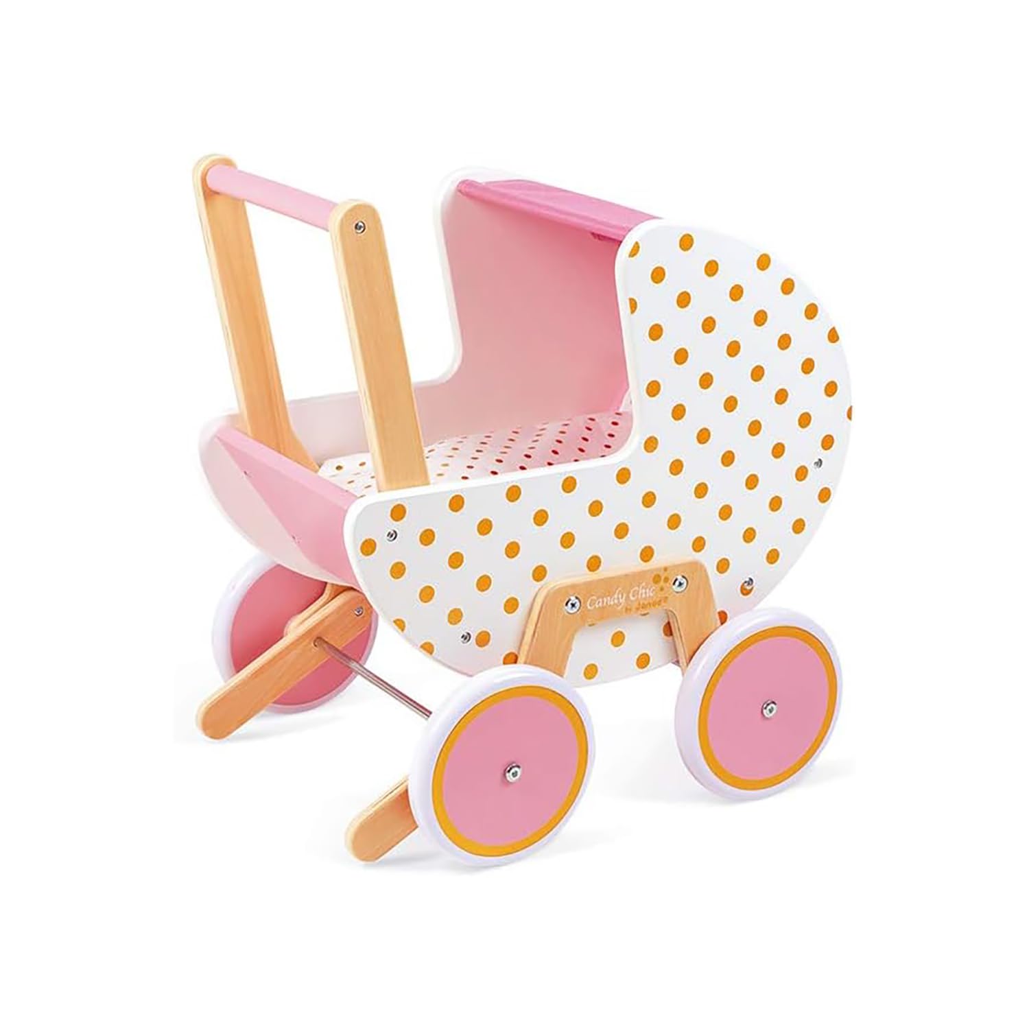 Cochecito de Madera Candy Chic de Janod - con Almohada y - Imagen 4
