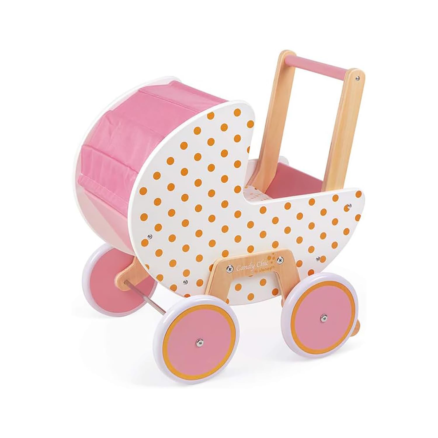 Cochecito de Madera Candy Chic de Janod - con Almohada y - Imagen 3