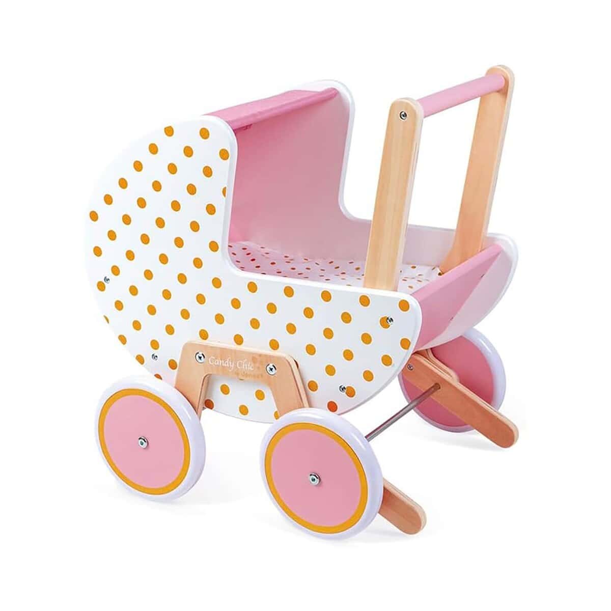Cochecito de Madera Candy Chic de Janod - con Almohada y