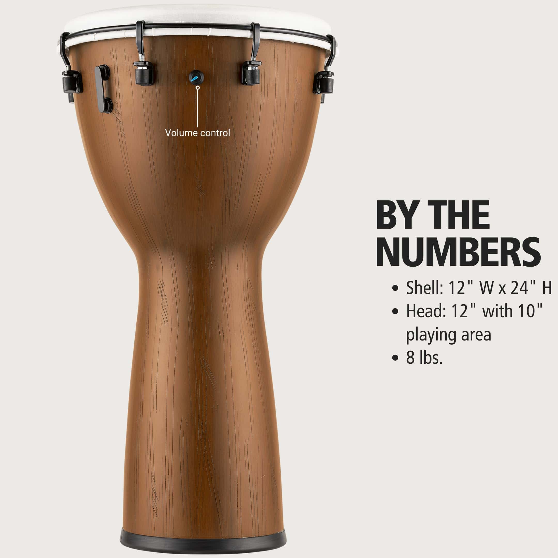 Meinl Percussion Djembe Tambor de Mano con Pastilla Piezo, - Imagen 7