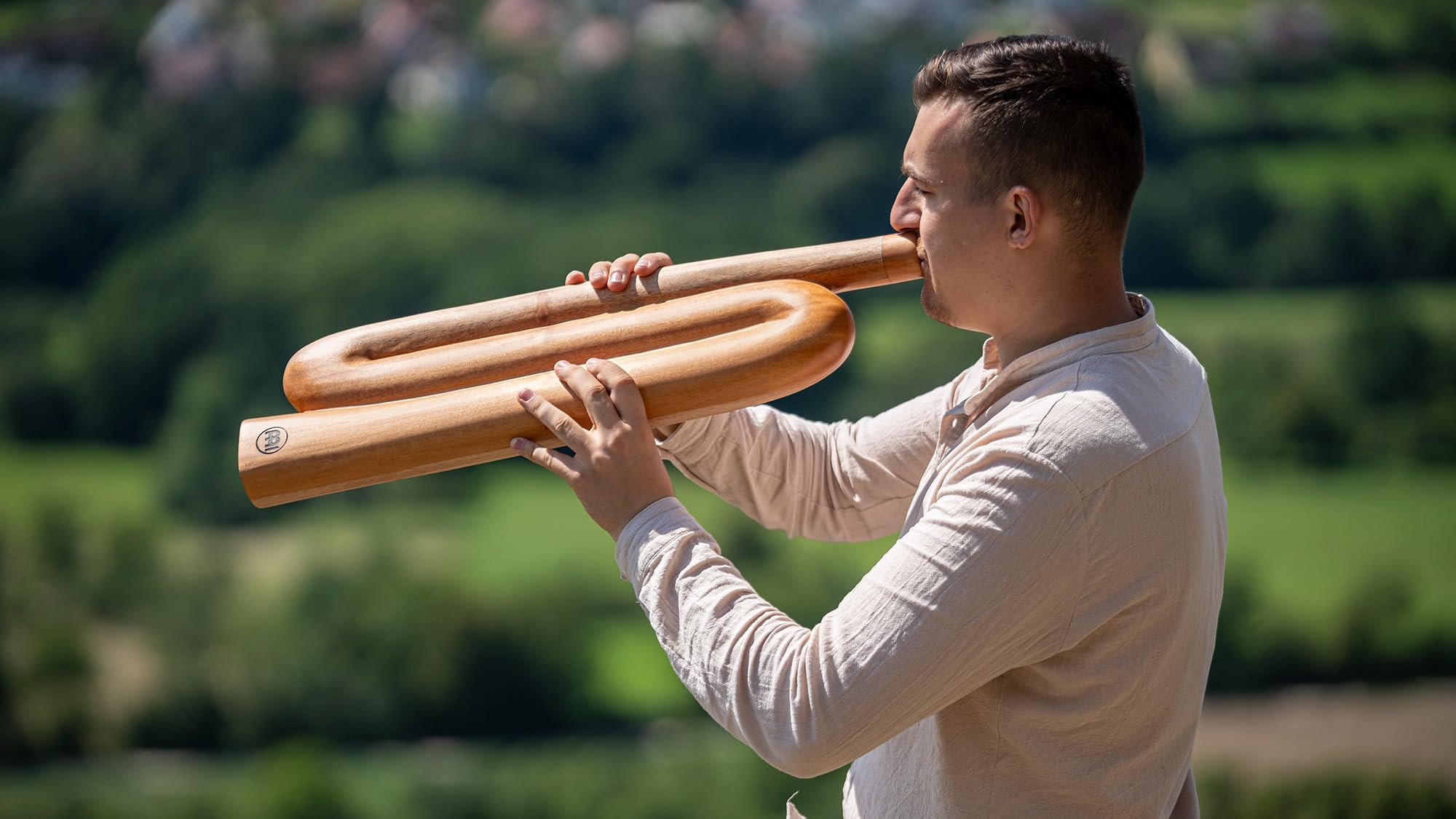 Didgeridoo Profesional en forma de Z para Meditación, - Imagen 4