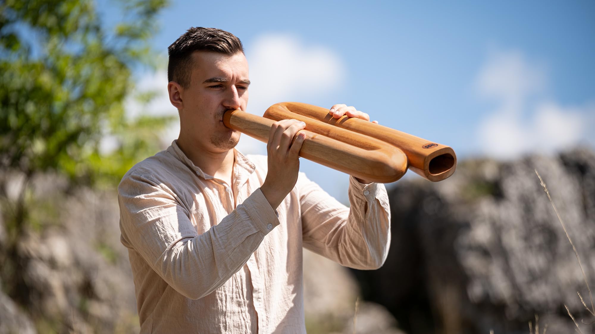 Didgeridoo Profesional en forma de Z para Meditación, - Imagen 5