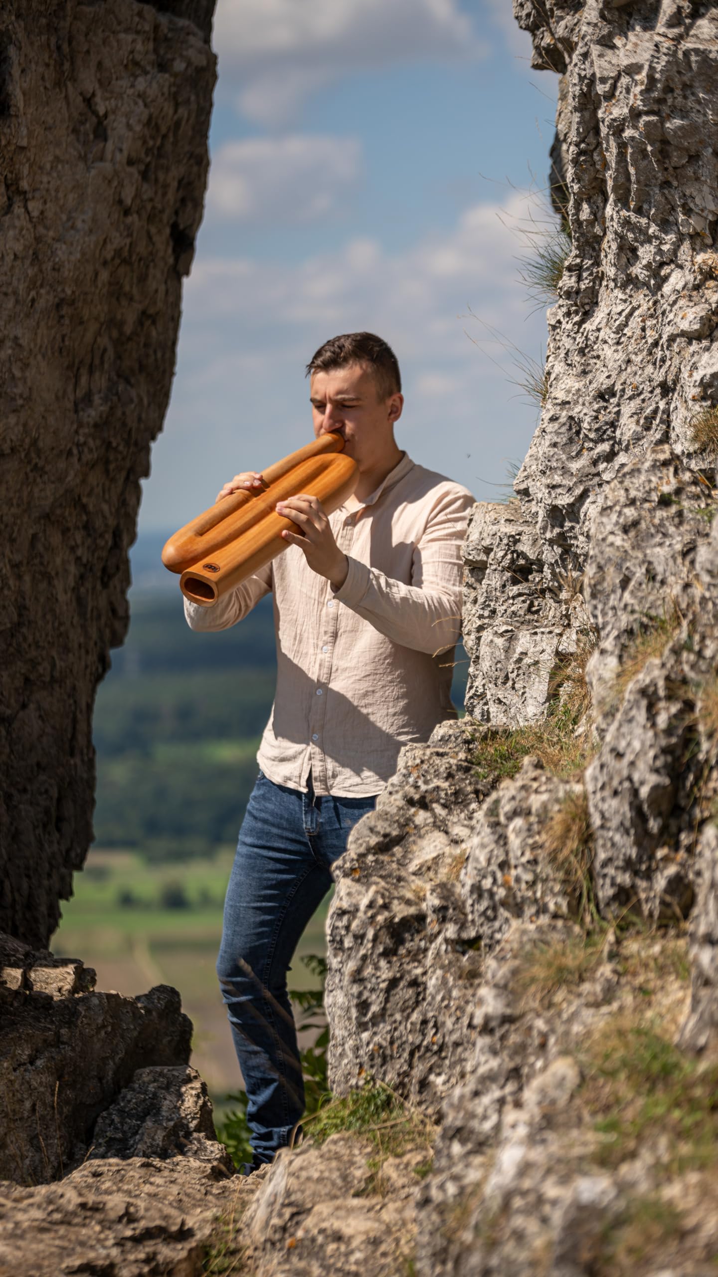 Didgeridoo Profesional en forma de Z para Meditación, - Imagen 3