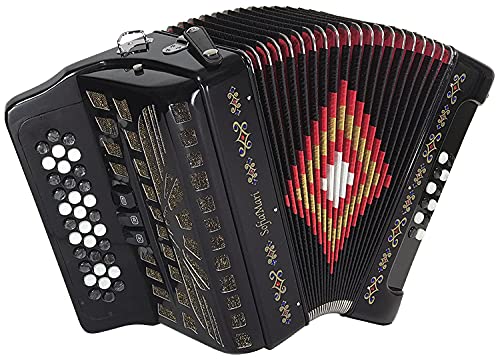 Acordeón SofiaMari NSM3412: 34 Botones, -Negro Brillante - Imagen 4