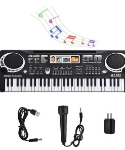 Teclado para niños con micrófono, Teclado portátil de 61