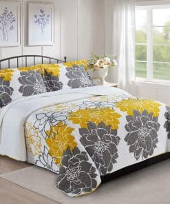 Juego de Colcha Extra Grande de Lujo con Diseño Estampado