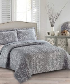 Juego de Colcha Oversized Odette Gris, Diseño de Lujo