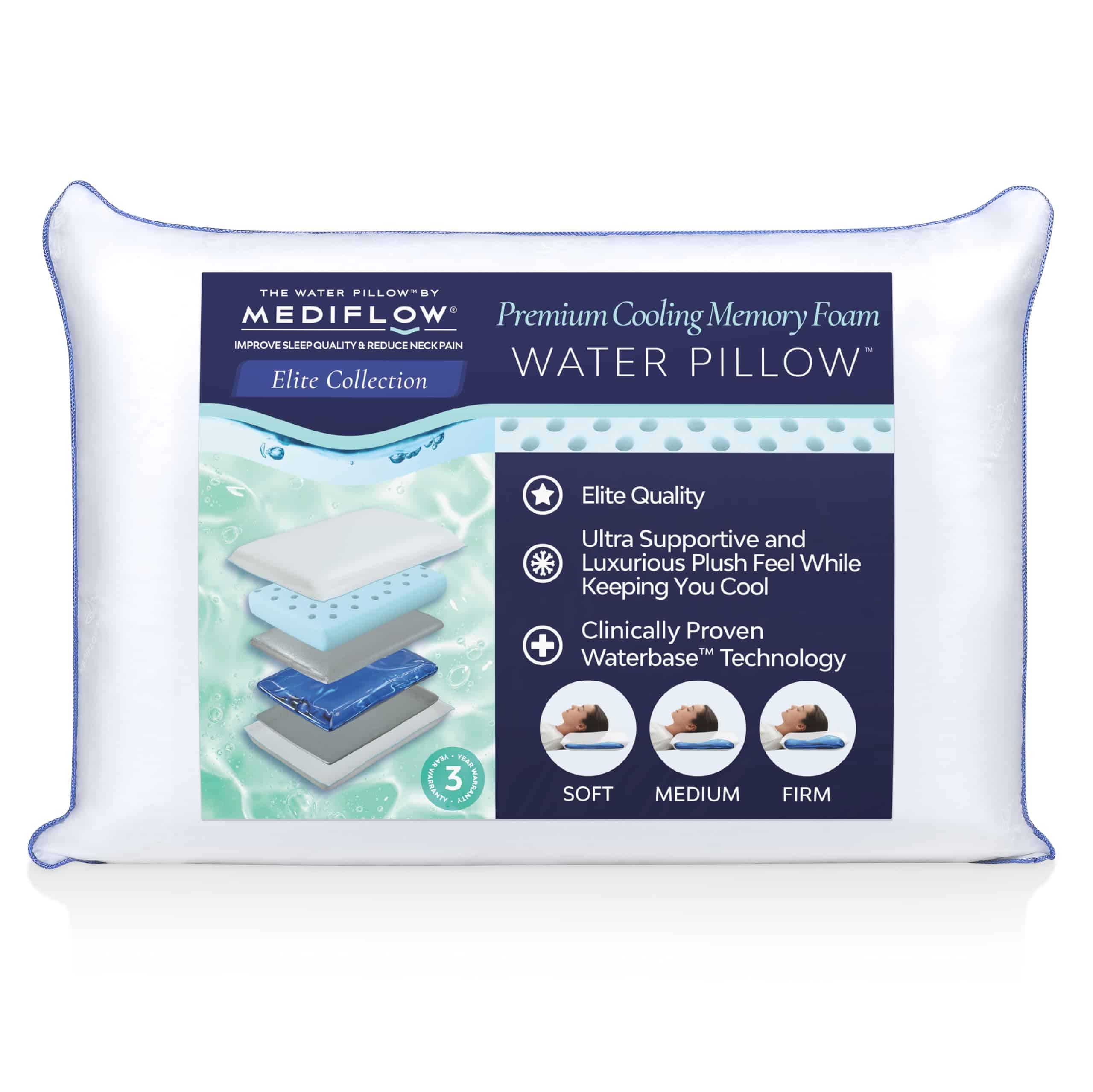 Almohada de Agua Mediflow - Colección Elite, -Blanco