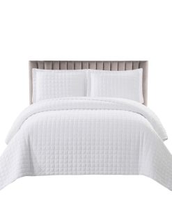 Juego de Edredón Acolchado de Terciopelo De Felpa Blanco de