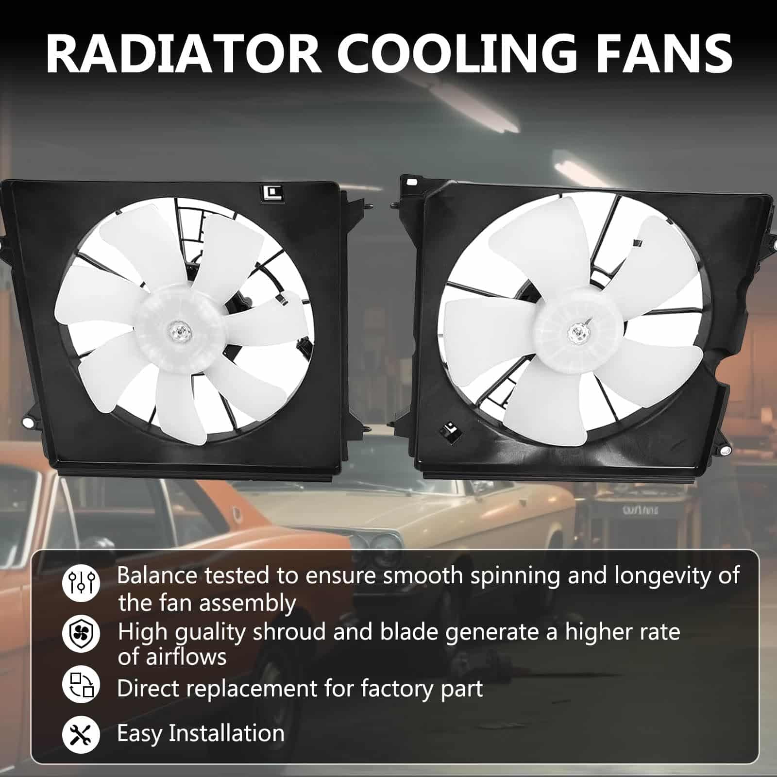 Juego de 2 Ventiladores de Radiador Izquierdo y Derecho con - Imagen 4