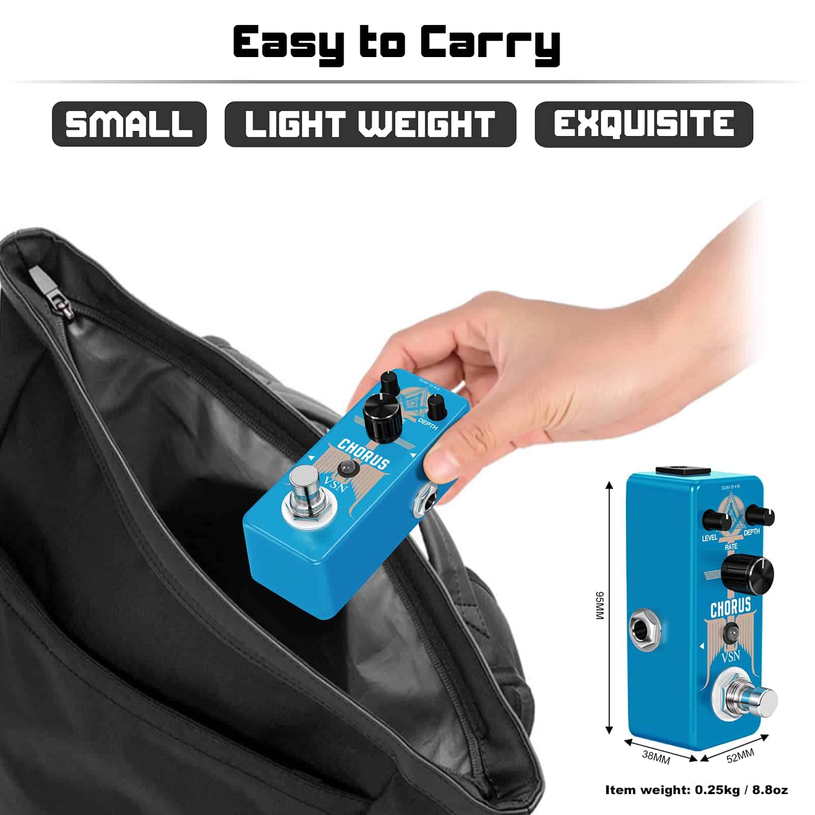 Pedal de coro VSN para guitarra, efecto analógico de coro - Imagen 5