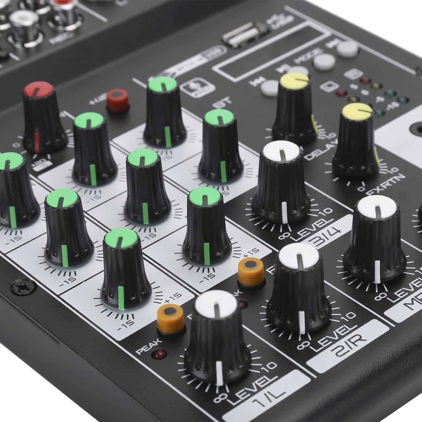 Mixer de Audio Portátil, Consola de Mezcla BT de 4 Canales - Imagen 8