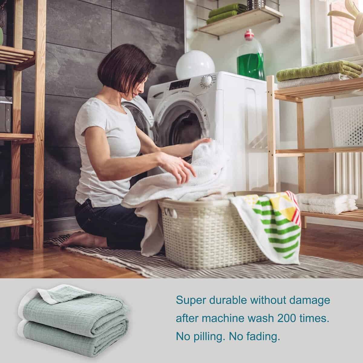 Mantas de Muselina de Algodón SE SOFTEXLY de 4 Capas con - Imagen 7