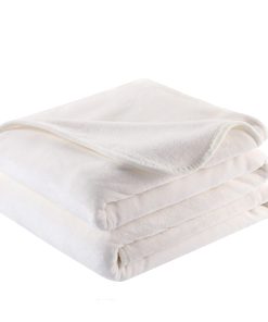 Manta de microfibra de franela de lujo Surii -Blanco Crema