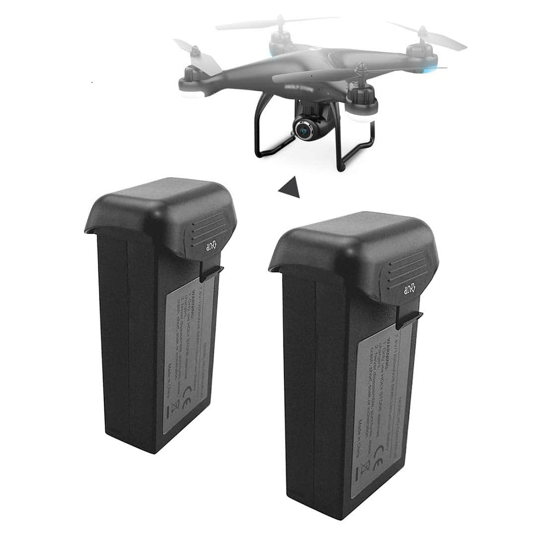 2 Baterías de Litio 7.4V 1200mAh para Drone Plegable