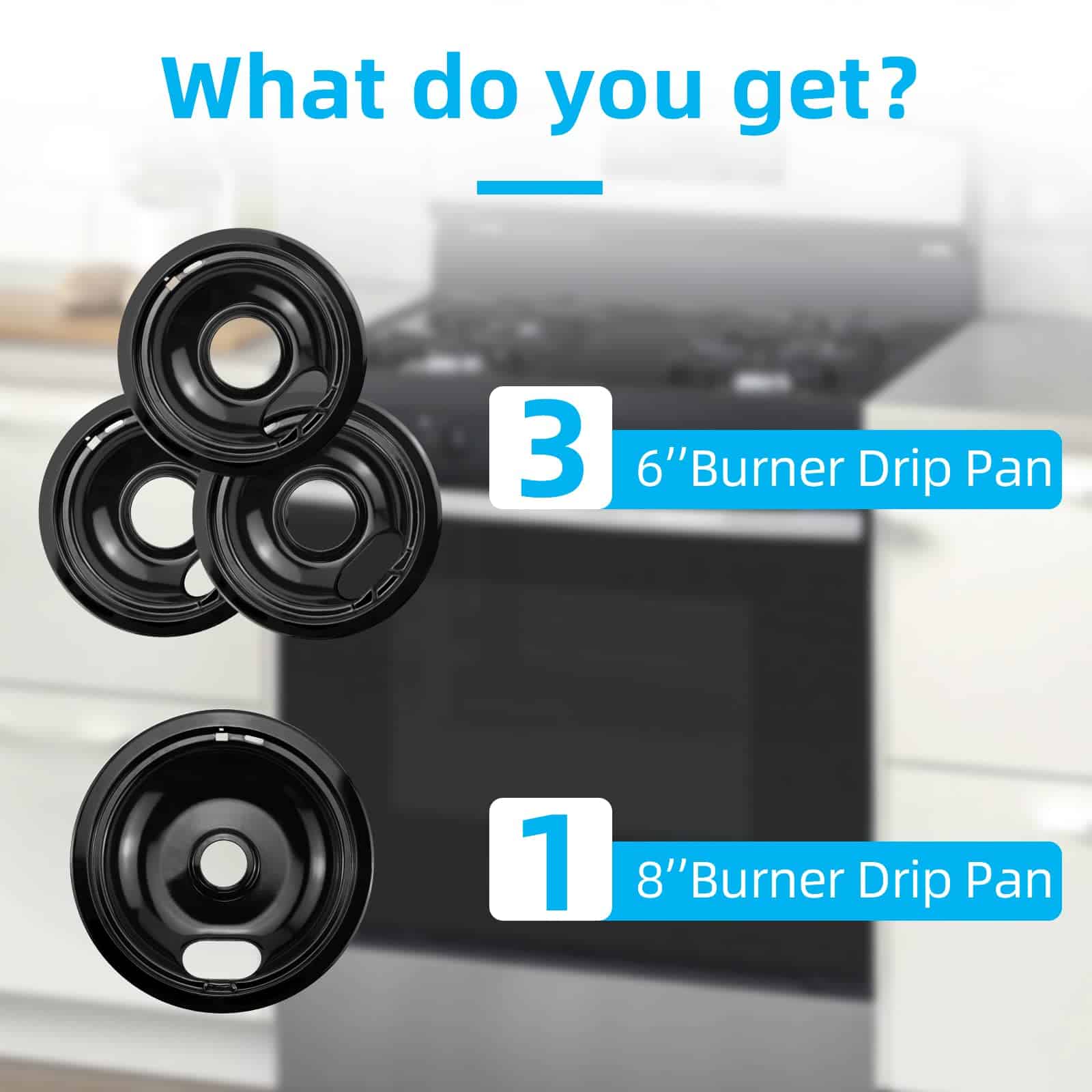 Quemadores Porcelánicos Negros (3) 6�(1) 8� WB31M19 WB31M20 - Imagen 3