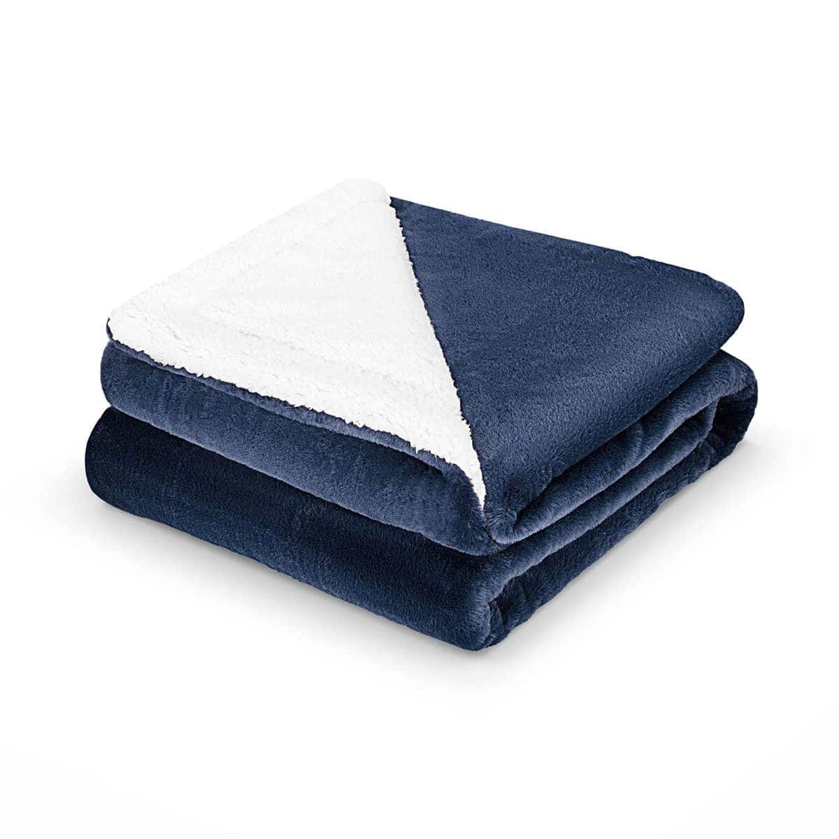 Mantas de Lana Tafts - Manta de Piel -Azul Acero