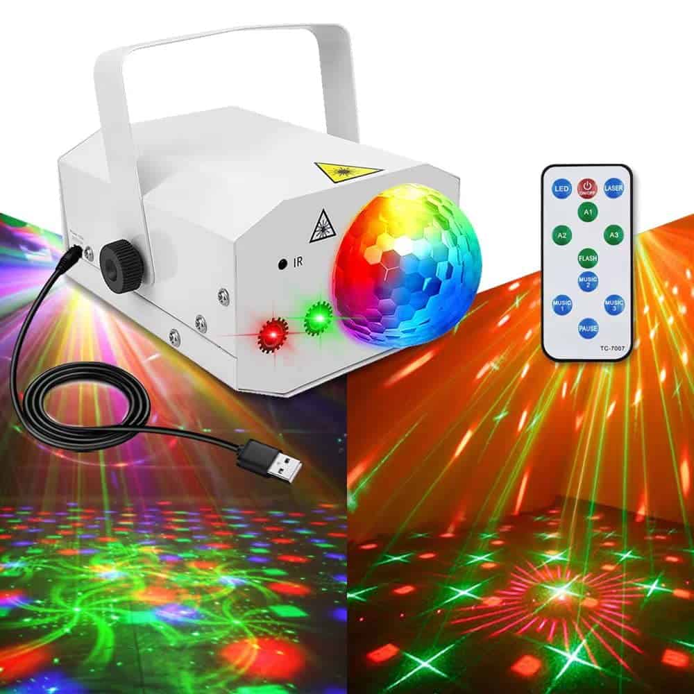 Luces de Fiesta de Bola Disco Baiamser Control de Sonido y