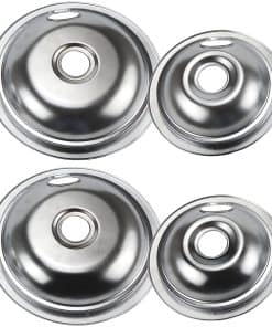 Juego de 4 tazones de goteo cromados para quemadores de la